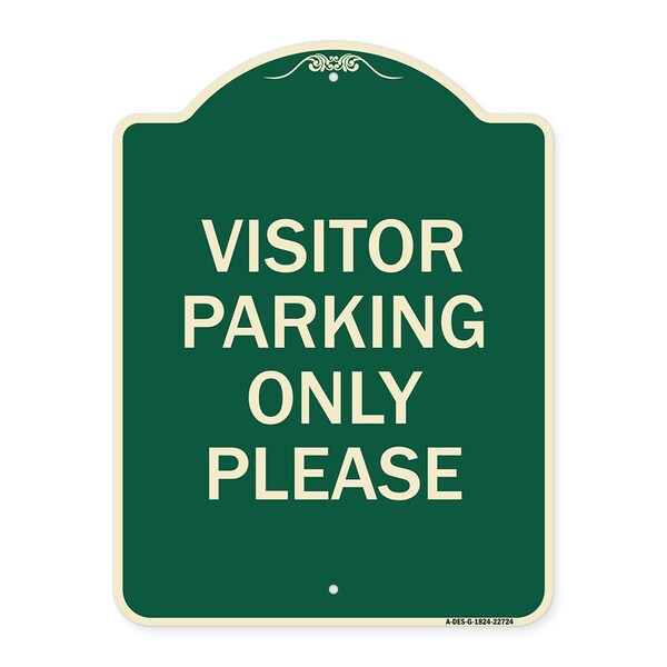 Visitor Parking Visitor Parking Please Heavy-Gauge Aluminum Sign, 24" x 18", G-1824-22724